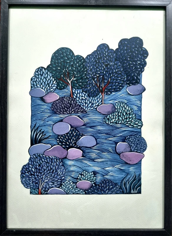 Whispers of the River — original watercolour on paper by Shweta Jain Maheshwari